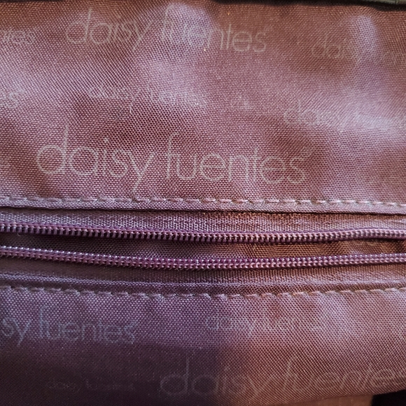 Daisy Fuentes Black Fabric and Faux Patent Leather Satchel Bag - Picture 7 of 10